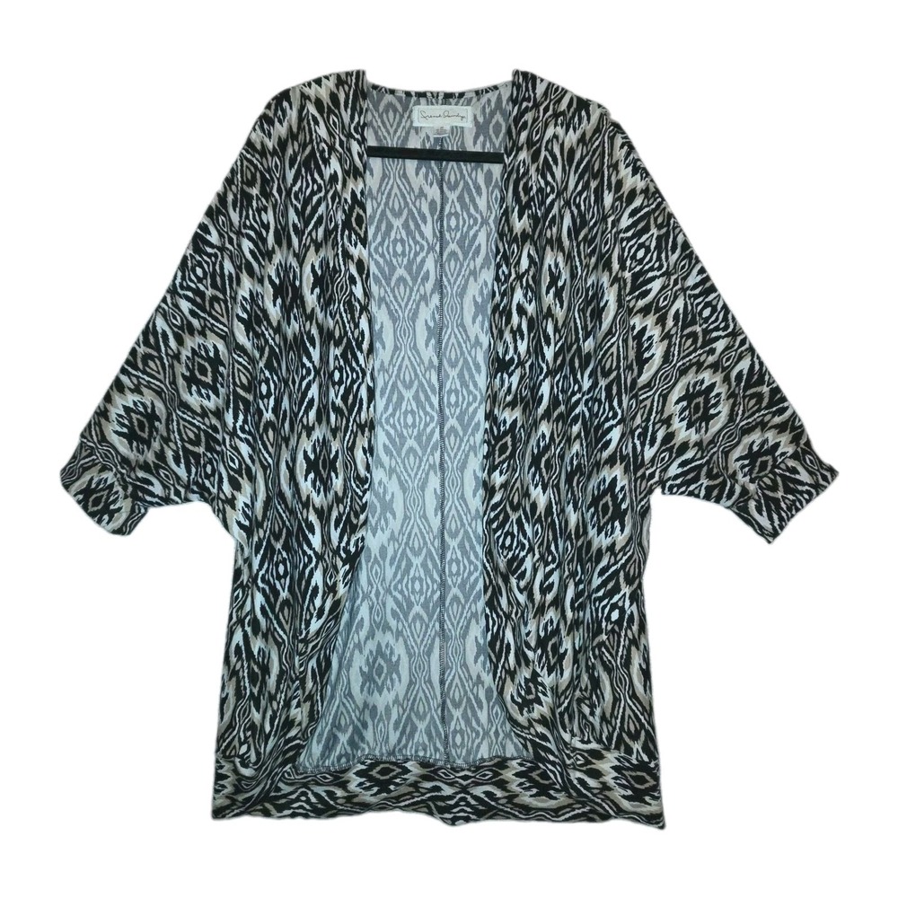 French Laundry Kimono Open Cardigan Tribal 2X Boho Festival Layering Top Soft